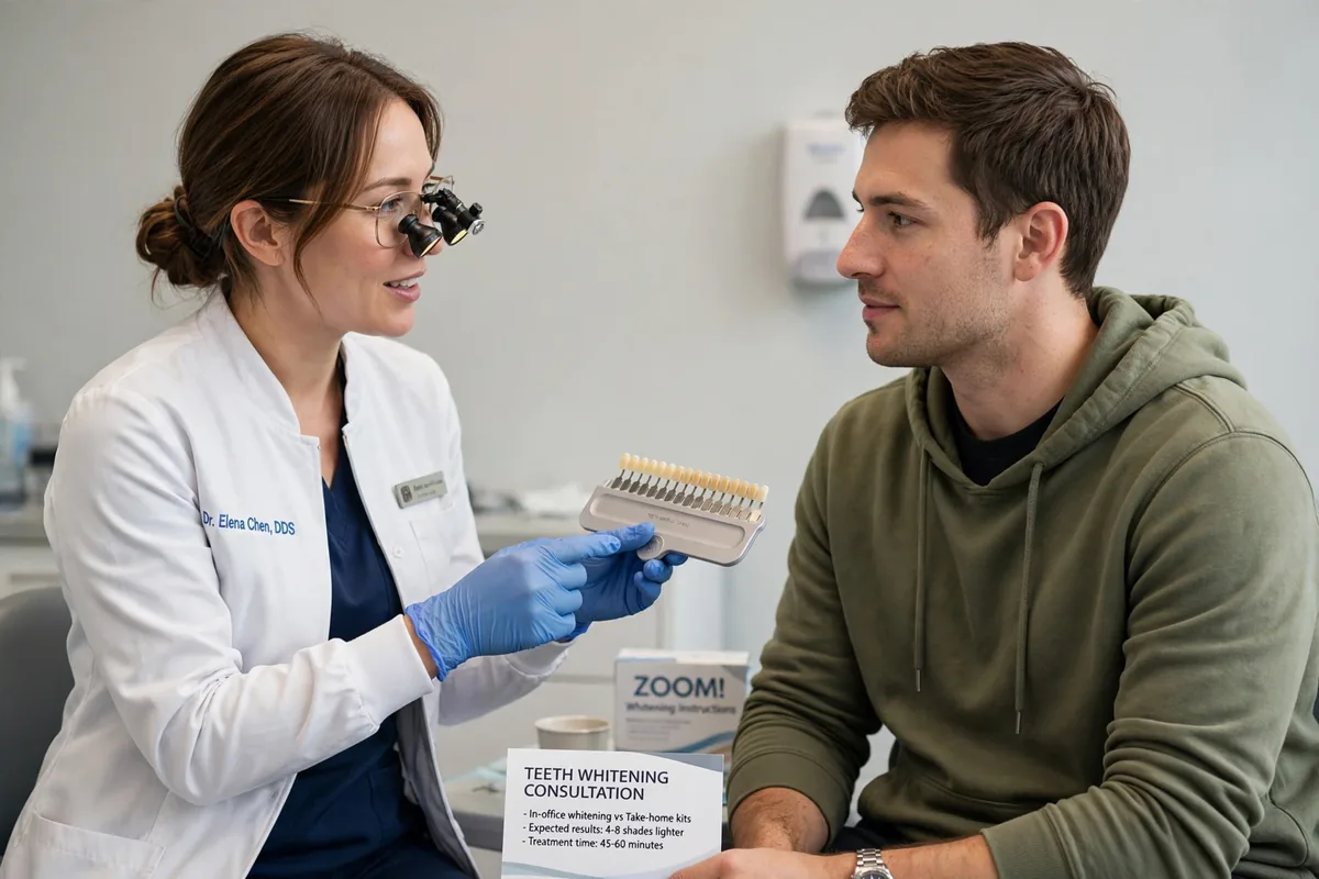 Smiling patient after teeth whitening at Edge Dental Designs in McKinney, TX