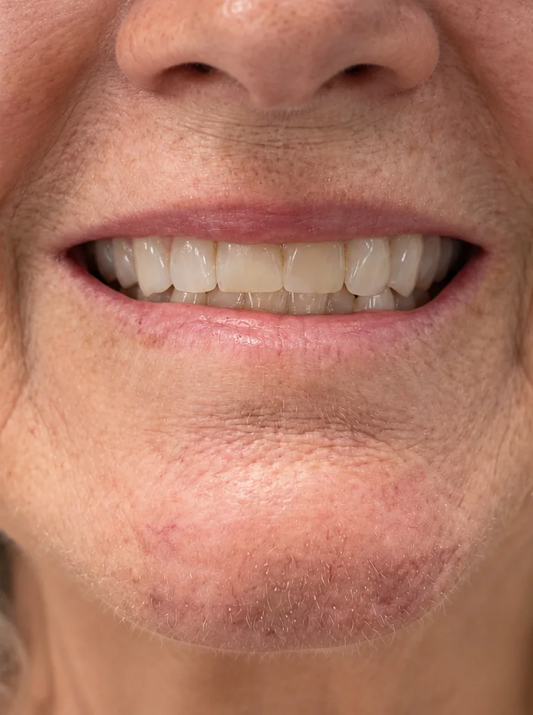 Front tooth rebuilt with dental bonding after a Saturday emergency visit