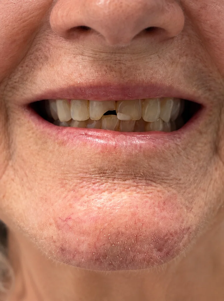 Broken bonding on front tooth before emergency repair in McKinney, TX