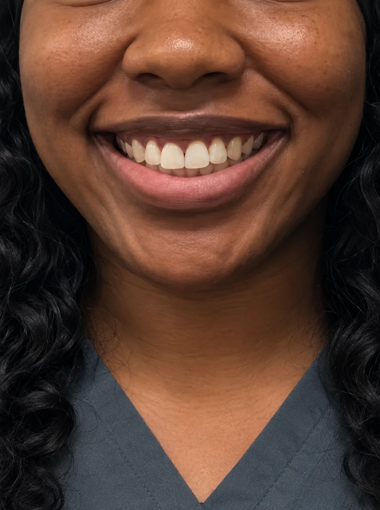 Closed gap and straighter smile after Invisalign with Dr. Patel