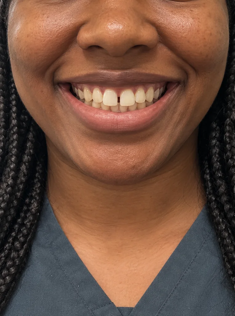 Gap between front teeth before Invisalign treatment in McKinney, TX